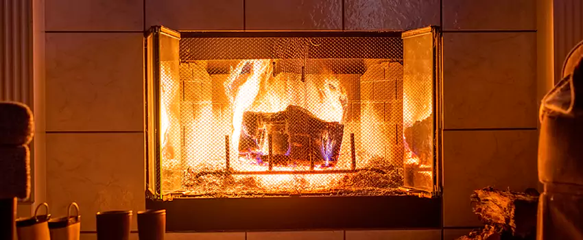 Mendota Hearth Landscape Fireplace Installation in Randolph, Massachusetts